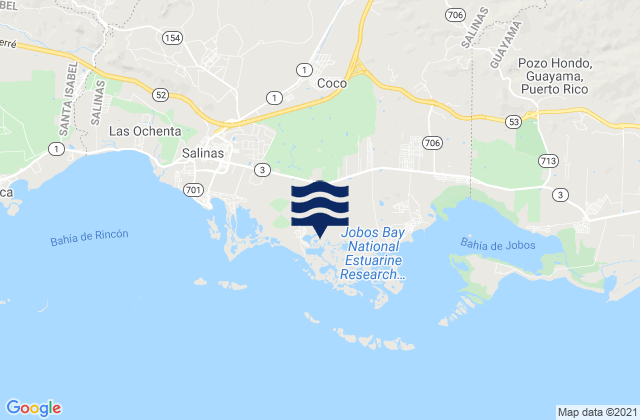 Mappa delle maree di Aguirre Barrio, Puerto Rico
