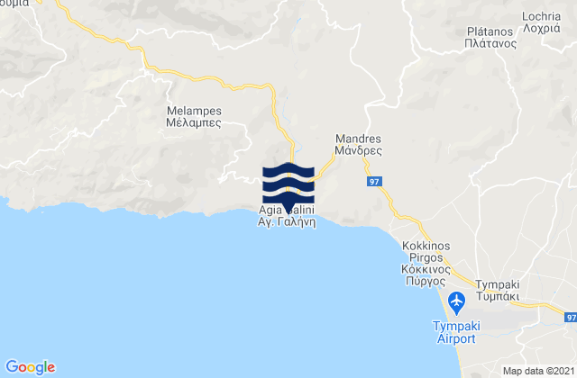 Mappa delle maree di Agía Galíni, Greece