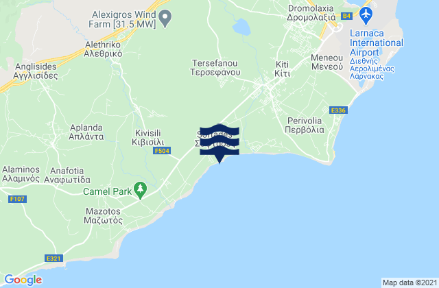 Mappa delle maree di Agía Ánna, Cyprus
