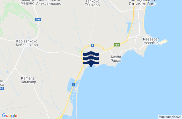 Mappa delle maree di Aheloy, Bulgaria