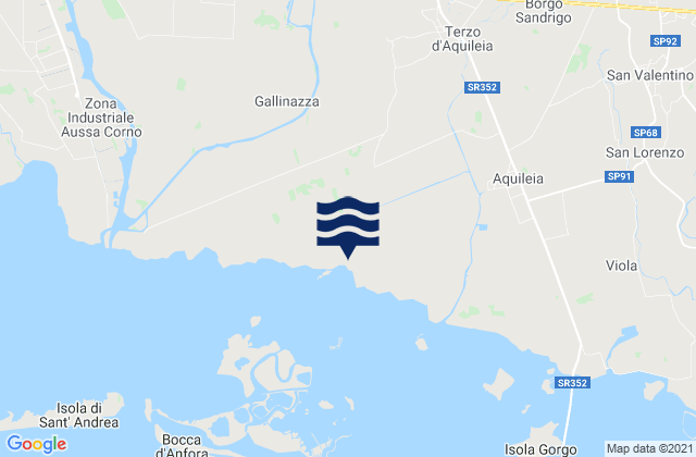 Mappa delle maree di Aiello del Friuli, Italy