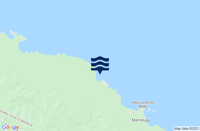 Mappa delle maree di Ailigandí, Panama