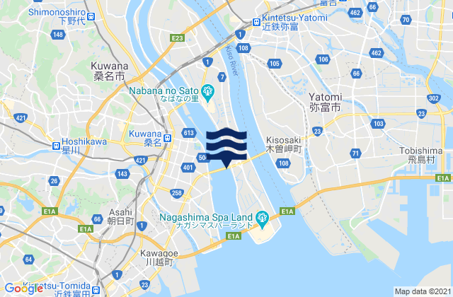 Mappa delle maree di Aisai-shi, Japan