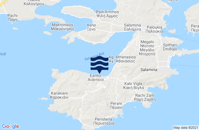 Mappa delle maree di Aiánteio, Greece