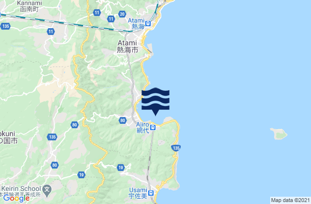 Mappa delle maree di Ajiro Ko, Japan