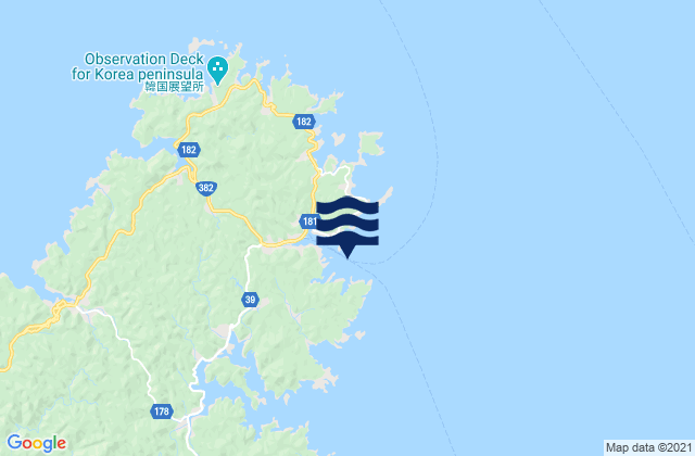 Mappa delle maree di Ajiro Nishitomari Wan, Japan