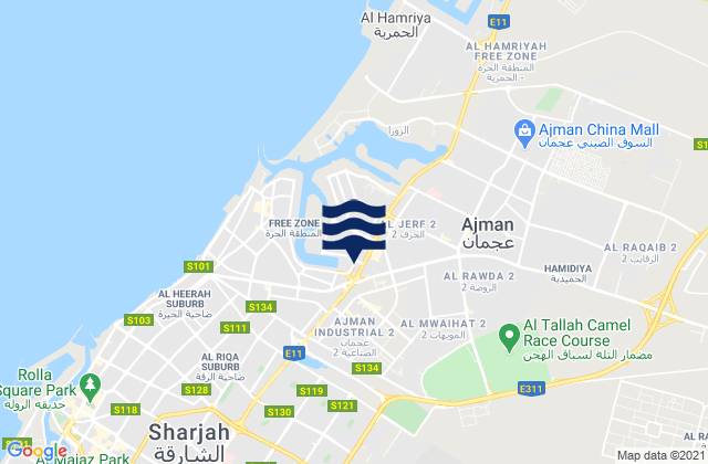 Mappa delle maree di Ajman City, United Arab Emirates