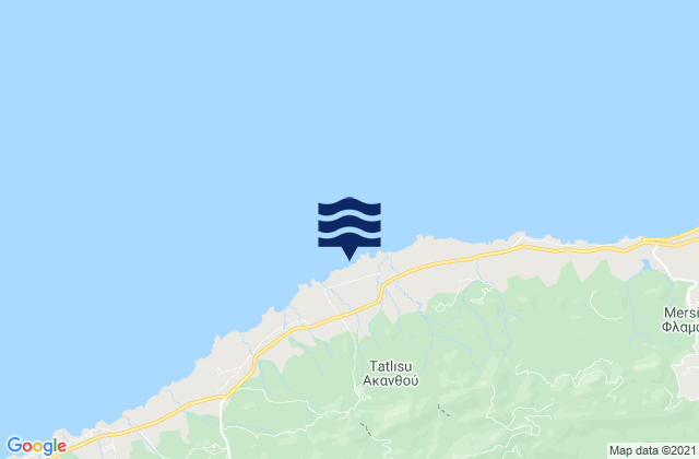 Mappa delle maree di Akanthoú, Cyprus