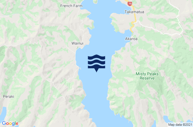 Mappa delle maree di Akaroa Harbor, New Zealand