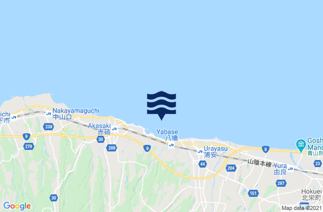 Mappa delle maree di Akasaki, Japan