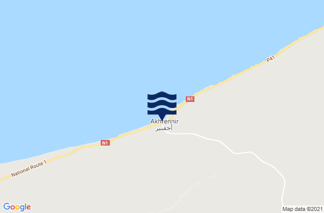 Mappa delle maree di Akhfennir, Morocco