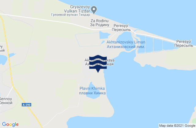 Mappa delle maree di Akhtanizovskaya, Russia
