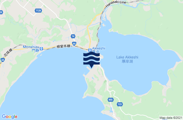 Mappa delle maree di Akkeshi Wan, Japan