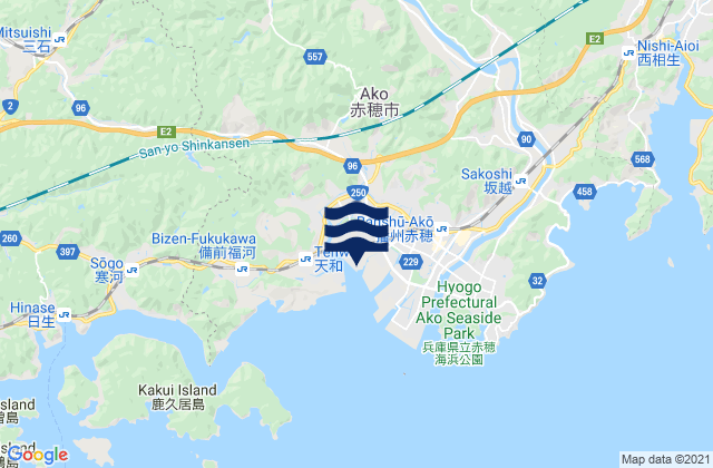 Mappa delle maree di Ako (Harima Nada), Japan