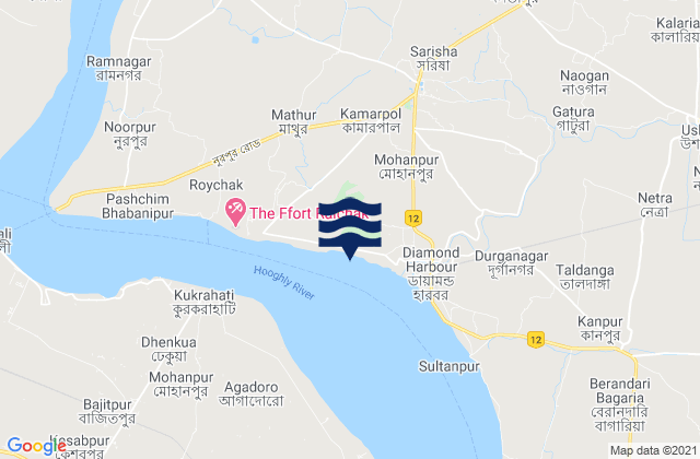 Mappa delle maree di Akra Semaphore, India