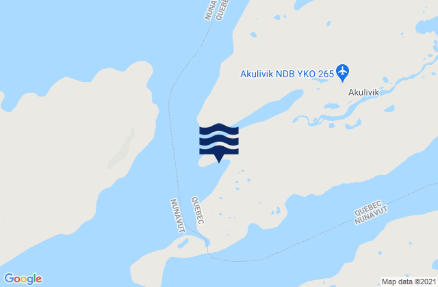 Mappa delle maree di Akulivik (Hudson Bay), Canada