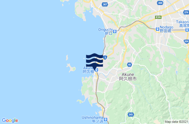 Mappa delle maree di Akune, Japan