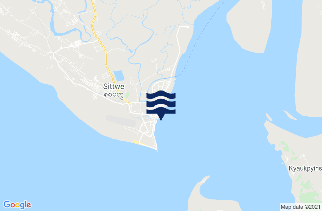 Mappa delle maree di Akyab, Myanmar