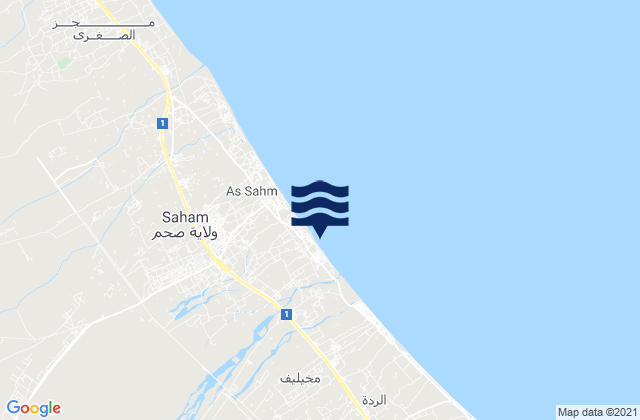 Mappa delle maree di Al Batinah North Governorate, Oman