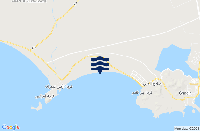Mappa delle maree di Al Buraiqeh, Yemen