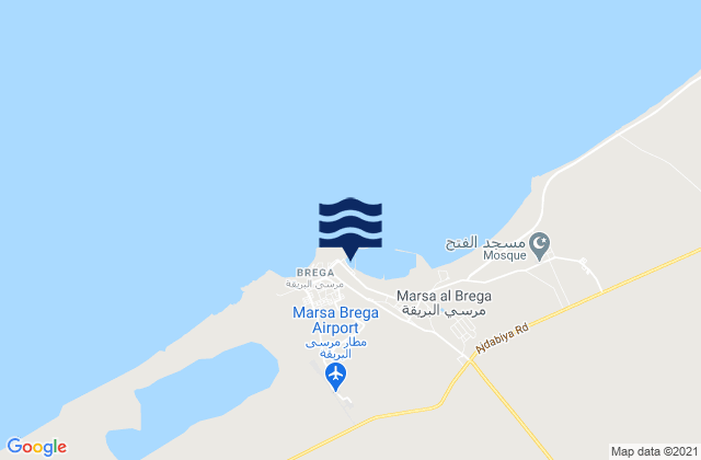 Mappa delle maree di Al Burayqah, Libya