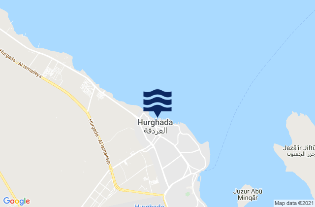 Mappa delle maree di Al Ghardaqah, Egypt