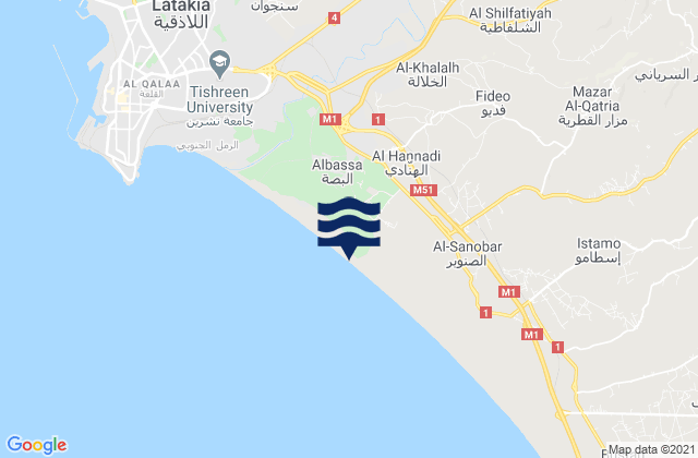Mappa delle maree di Al Hinādī, Syria