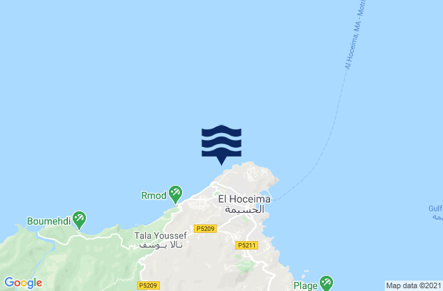 Mappa delle maree di Al Hoceïma, Morocco