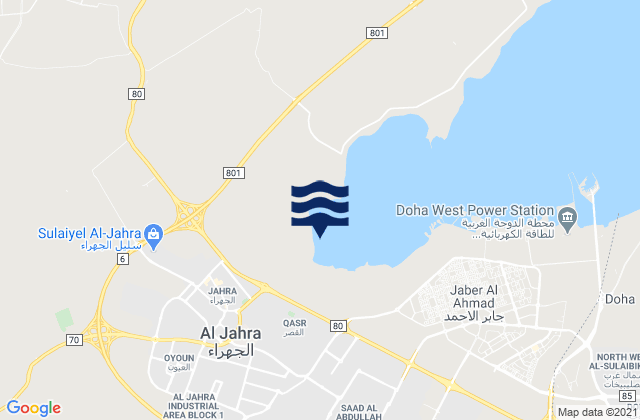 Mappa delle maree di Al Jahrā’, Kuwait