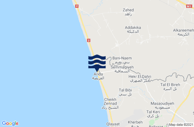 Mappa delle maree di Al Karīmah, Syria