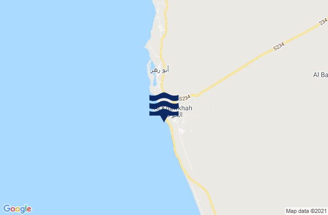 Mappa delle maree di Al Khawkhah, Yemen