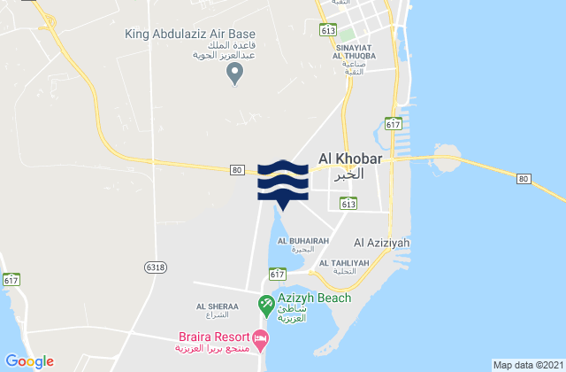 Mappa delle maree di Al Khubar, Saudi Arabia