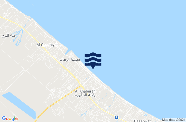 Mappa delle maree di Al Khābūrah, Oman