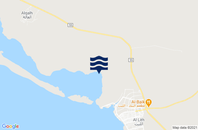 Mappa delle maree di Al Līth, Saudi Arabia