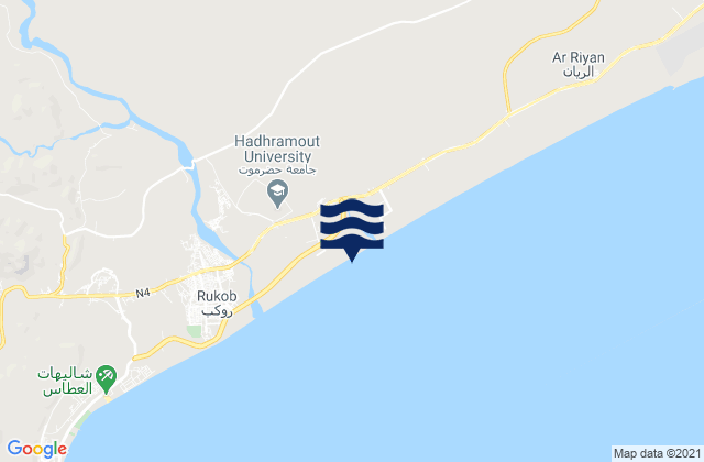 Mappa delle maree di Al Mukalla City, Yemen
