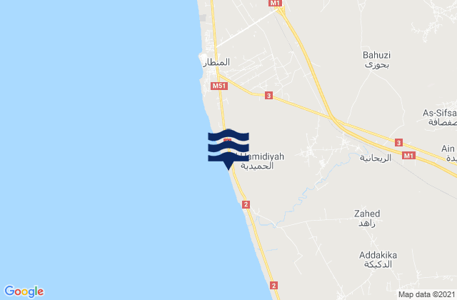 Mappa delle maree di Al Ḩamīdīyah, Syria
