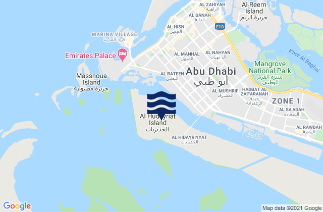 Mappa delle maree di Al Ḩudayriyāt, United Arab Emirates