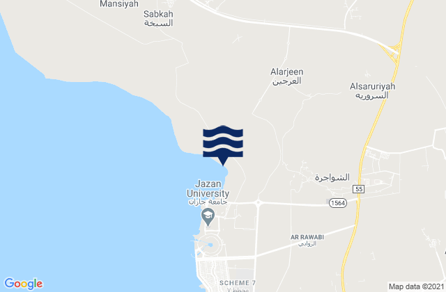 Mappa delle maree di Al ‘Īdābī, Saudi Arabia