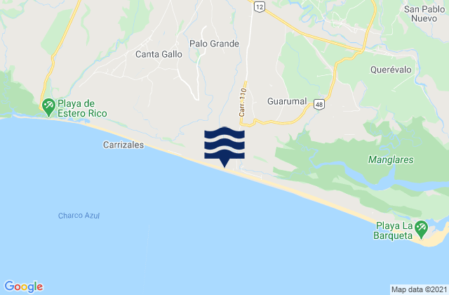 Mappa delle maree di Alanje, Panama