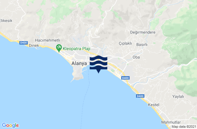 Mappa delle maree di Alanya, Turkey