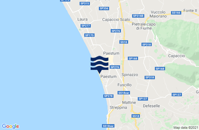 Mappa delle maree di Albanella, Italy