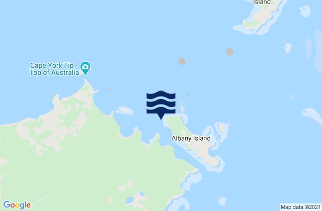 Mappa delle maree di Albany Island, Australia
