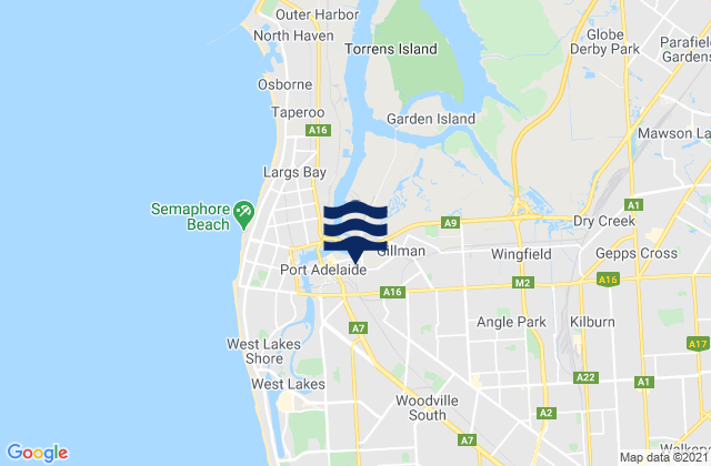 Mappa delle maree di Albert Park, Australia