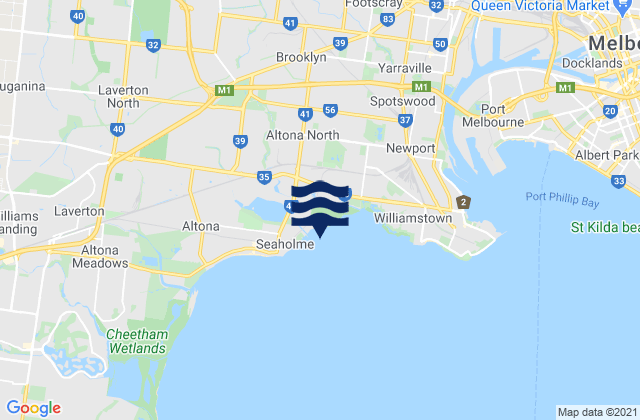 Mappa delle maree di Albion, Australia