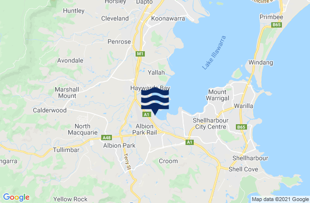 Mappa delle maree di Albion Park Rail, Australia