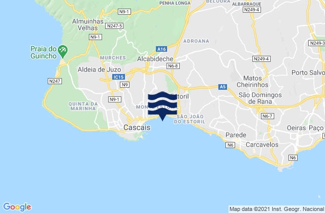Mappa delle maree di Alcabideche, Portugal