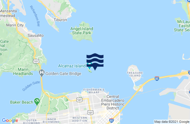 Mappa delle maree di Alcatraz (North Point), United States