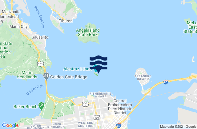 Mappa delle maree di Alcatraz Island, United States