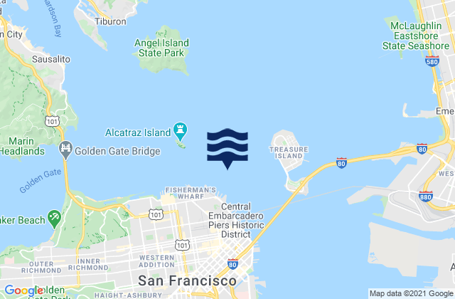 Mappa delle maree di Alcatraz Island .8 mi E, United States