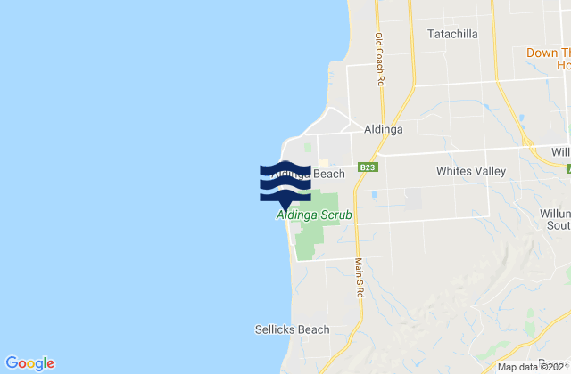 Mappa delle maree di Aldinga Beach, Australia